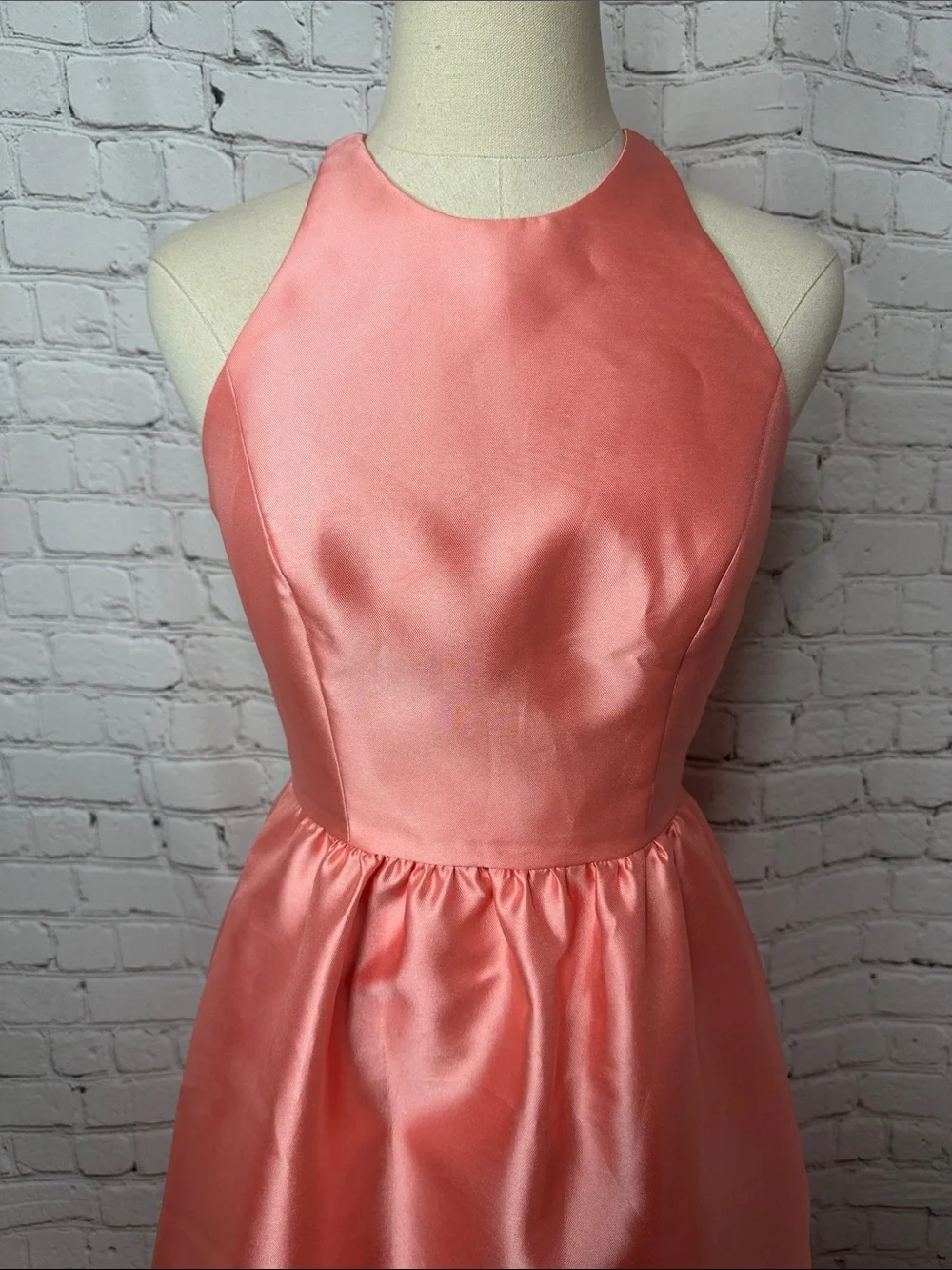 Alfred Sung Sleeveless Apricot Satin Special Occasion Gown Size 4 - Picture 5 of 9